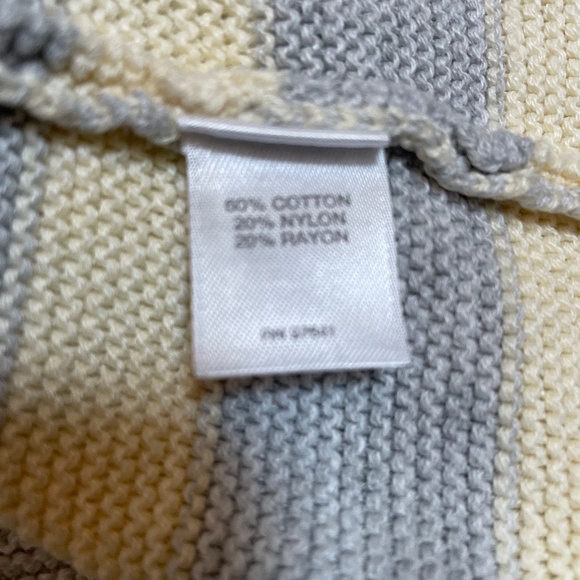 J Jill pale yellow and gray striped sweater tunic, size M - Picture 7 of 8